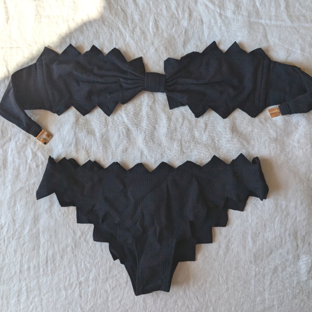 Marysia zig zag bandeau bikini set, size small